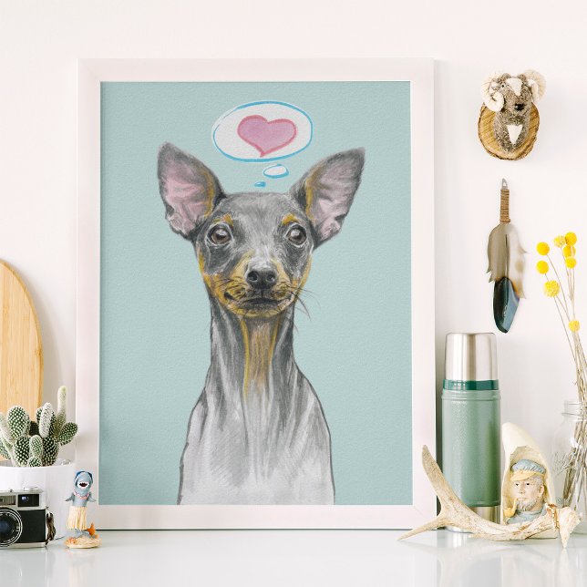 Affiche Miniature pinscher Portrait de chien adorable chio (Créateur téléchargé)