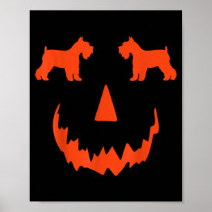 Affiche Miniature Schnauzer citrouille chien Halloween