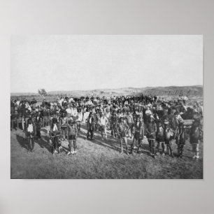 Affiche Miniconjou avec des soldats blancs