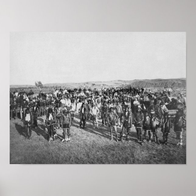 Affiche Miniconjou avec des soldats blancs (Devant)