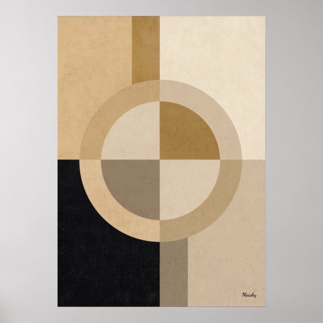 Affiche Minimal Art Deco Geometric Circle – Luxury Neutral (Devant)