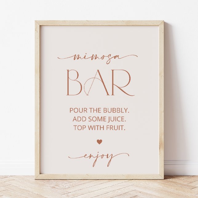 Affiche Minimal Boho, Moderne, Terracotta, Bar à Mimosa (Créateur téléchargé)