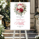 Affiche Minimal Burgundy Gold Floral Bridal Shower Welcome<br><div class="desc">✅ For matching items search 240M in my collections ✅ Welcome guests in elegant style with this bridal shower welcome sign featuring watercolor burgundy and blush florals, lush greenery, and soft gold accents. Designed with a romantic boho touch, this welcome poster is perfect for garden, rustic, and classic bridal showers....</div>