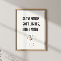 Minimal Calm Quote. Relaxing Bedroom Decor