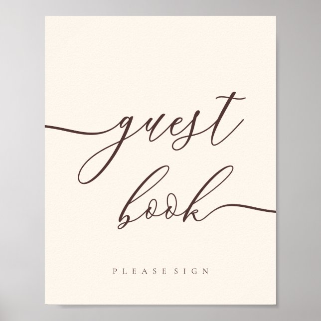 Affiche Minimal Chocolate Brown Celebration Guest (Devant)