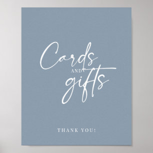 Affiche Minimal Dusty Blue Modern Script Cards and Gifts