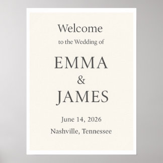 Affiche Minimal Elegant Wedding Welcome Sign | Editable 18