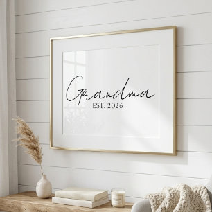 Affiche Minimal Grand-Mère Depuis Année Typographie De Scr
