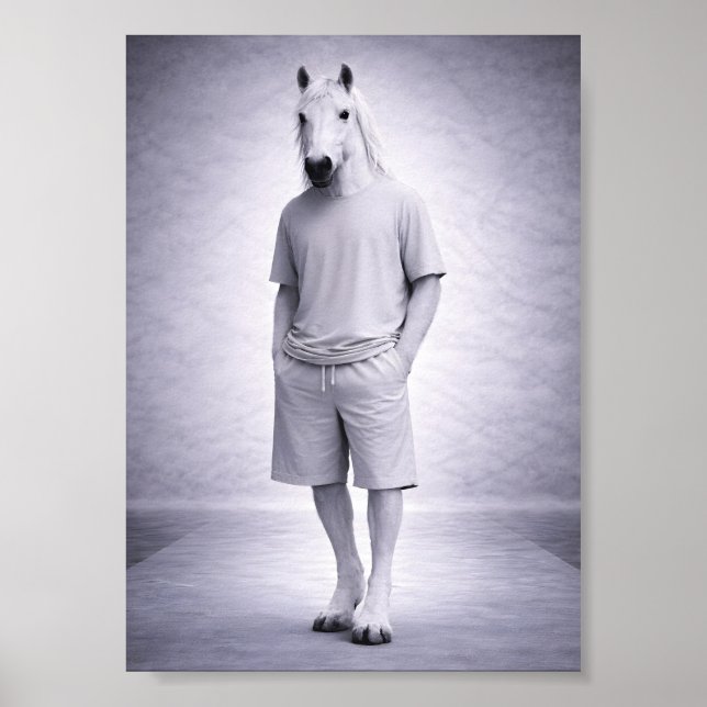 Affiche Minimal Horse in Casual Modern Outfit (Devant)