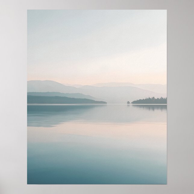 Affiche Minimal Lake Reflection Wall Art (Devant)