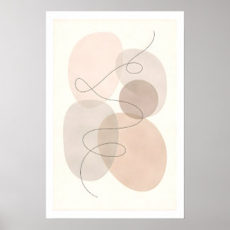 Affiche Minimal Line and Shape Abstract Modern Neutral