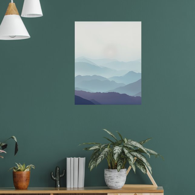 Affiche Minimal Misty Mountain Wall Art Print (Salon 1)