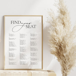Affiche Minimal moderne Alphabétique Trouvez votre Mariage