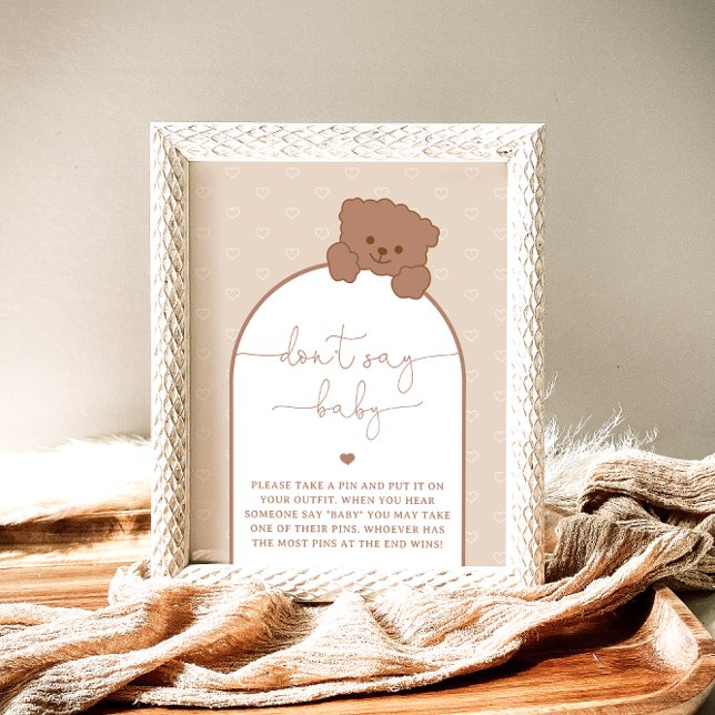 Affiche Minimal moderne Teddy Bear Dont Dit Baby Jeu (Créateur téléchargé)