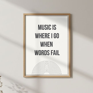 Affiche Minimal music lover quote