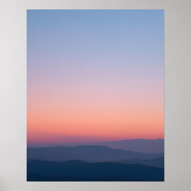 Affiche Minimal Twilight Sky Landscape Art Print (Devant)