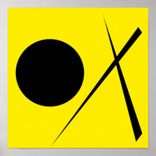 Affiche Minimalisme Abstrait Art Motif Noir Jaune
