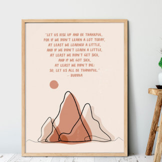 Affiche Minimalisme des citations de Gratitude Boho Soleil