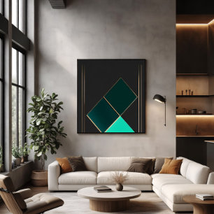 Affiche Minimalisme Émeraude et Or