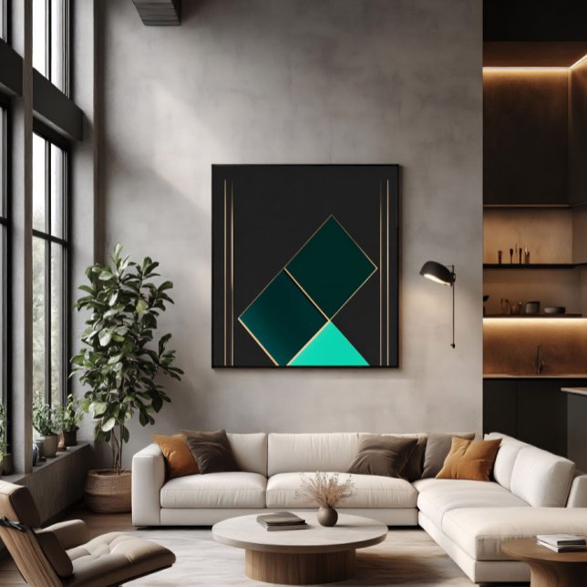 Affiche Minimalisme Émeraude et Or (Créateur téléchargé)