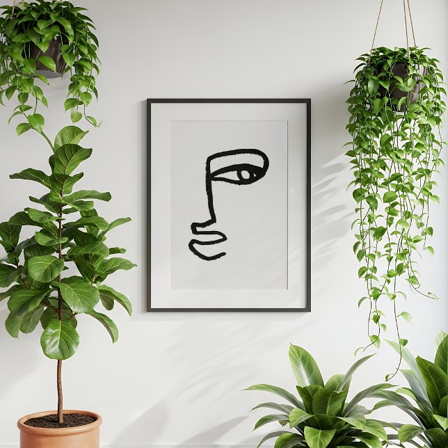 Affiche Minimalist Abstract Face Line Art  (Créateur téléchargé)