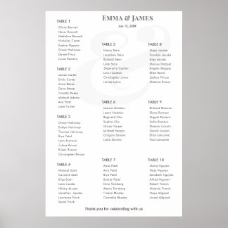 Affiche Minimalist Ampersand Wedding | Seating Chart | 10