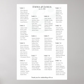 Affiche Minimalist Ampersand Wedding | Seating Chart 14