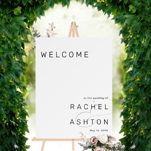 Affiche Minimalist Black and White Wedding Welcome Sign