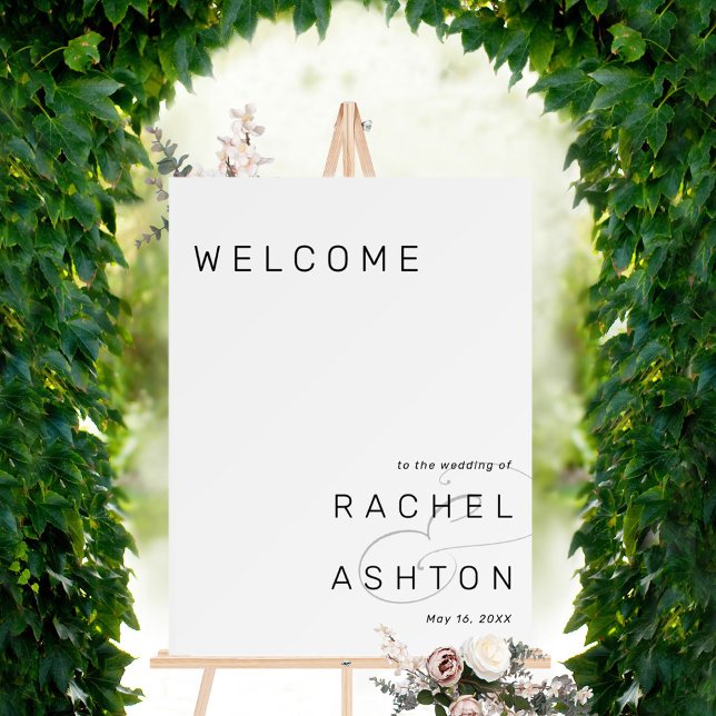 Affiche Minimalist Black and White Wedding Welcome Sign (Créateur téléchargé)