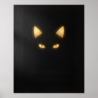 Affiche Minimalist Black Cat Art Print