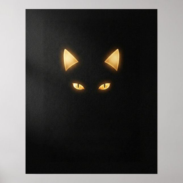 Affiche Minimalist Black Cat Art Print (Devant)