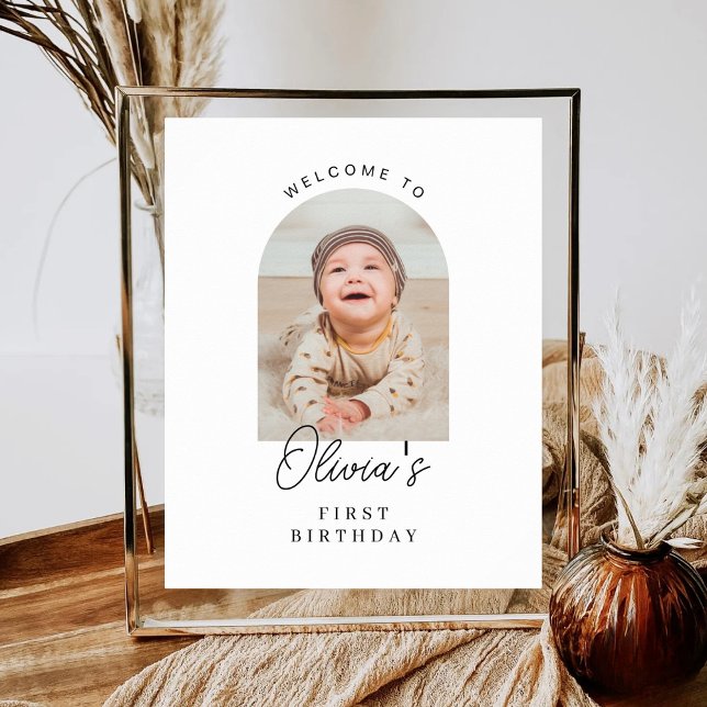Affiche Minimalist Boho Boy Girl ANY AGE Birthday Welcome (Créateur téléchargé)