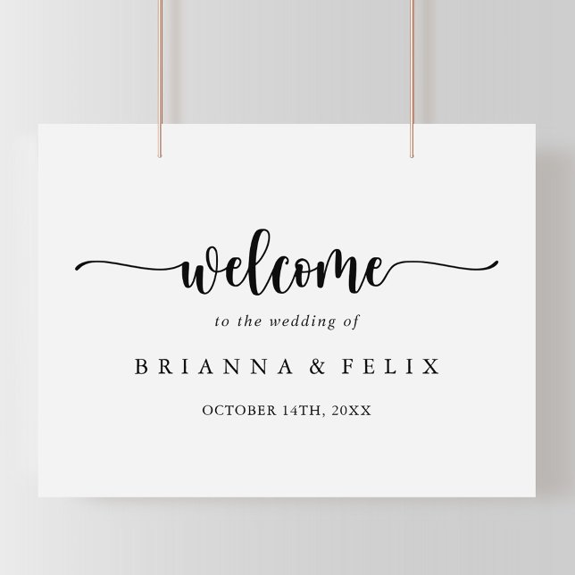 Affiche Minimalist Calligraphy Wedding Welcome Sign (Créateur téléchargé)