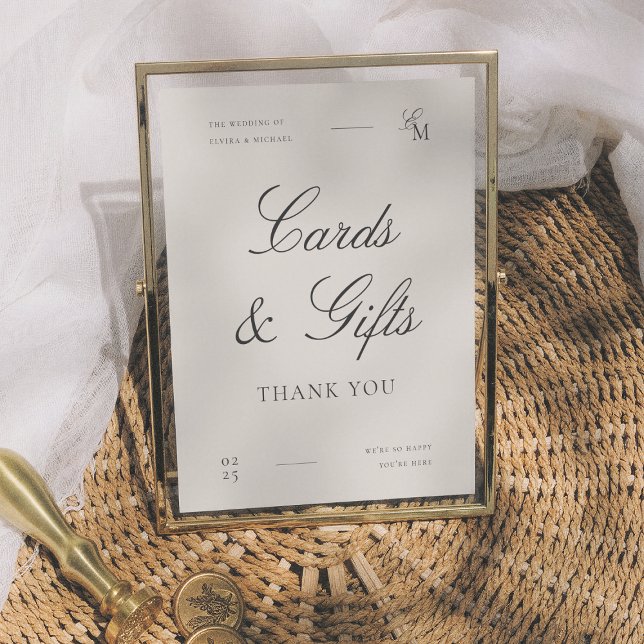 Affiche Minimalist Cards & Gifts Editorial Wedding Sign (Créateur téléchargé)