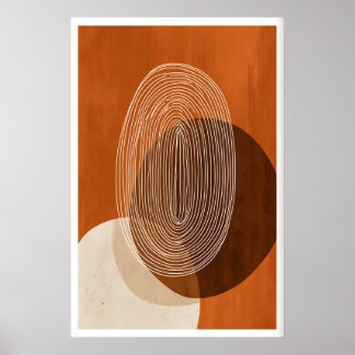Affiche Minimalist Geometric Wall Art - Flowing Lines in