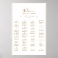 Minimalist Gold Alphabetical Seating Chart
