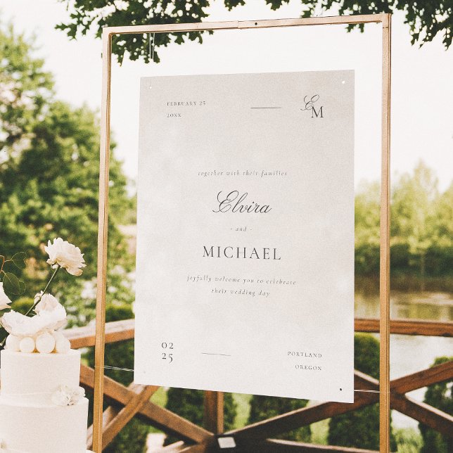 Affiche Minimalist Ivory Editorial Wedding Welcome (Créateur téléchargé)