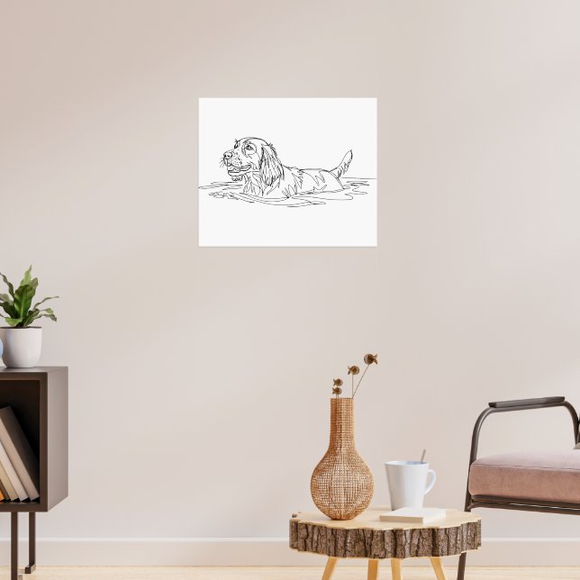 Affiche Minimalist Modern Dog Line Art Drawing (Salon 3)