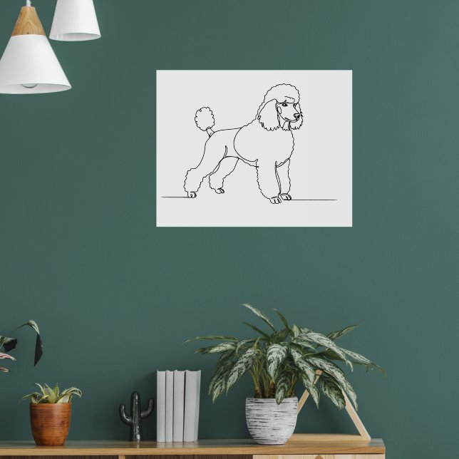 Affiche Minimalist Modern Dog Line Art Drawing (Salon 1)