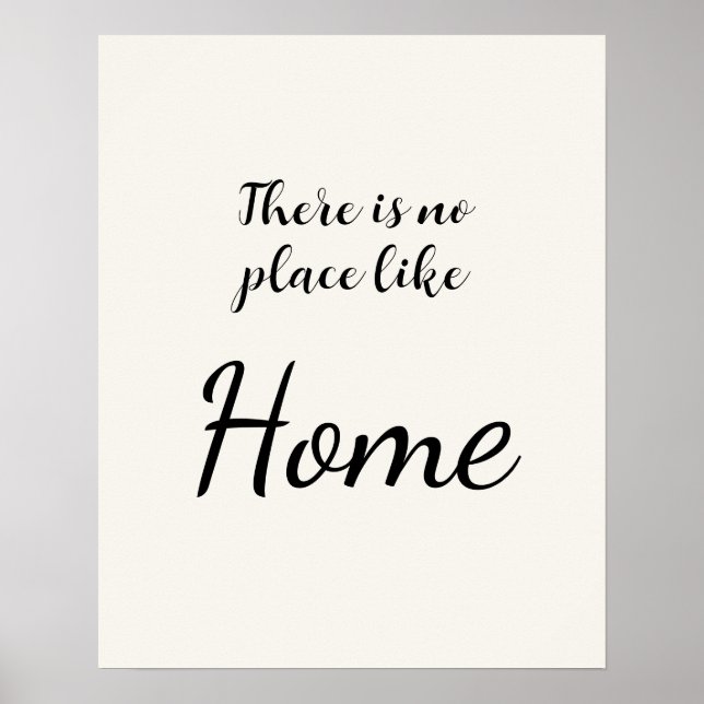 Affiche Minimalist No Place Like Home White (Devant)