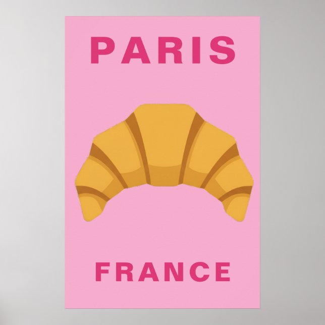 Affiche Minimalist Paris France Croissant French Bakery (Devant)