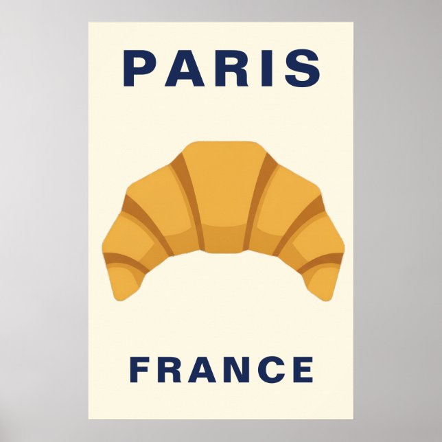 Affiche Minimalist Paris France Croissant French Bakery (Devant)
