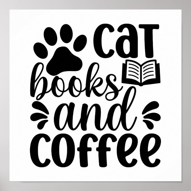 Affiche Minimalist Paw Print & Book Graphic Quote (Devant)