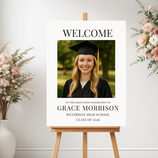 Affiche Minimalist Photo Graduation Welcome Sign (Créateur téléchargé)
