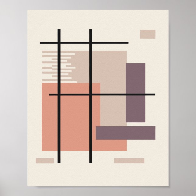 Affiche Minimalist Rectangular Forms in Balanced Layout (Devant)