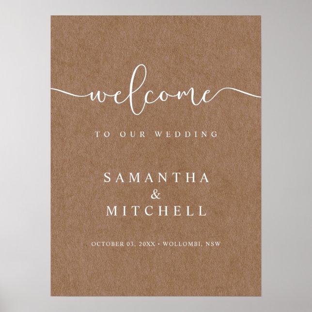 Affiche Minimalist Rustic Kraft Welcome Sign (Devant)