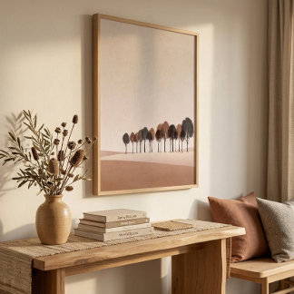 Affiche Minimalist Tree Line Wall Art for Living Room Deco