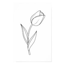 Minimalist Tulip Line Drawing