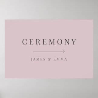 Affiche Minimalist Wedding Sign Dusky Rose