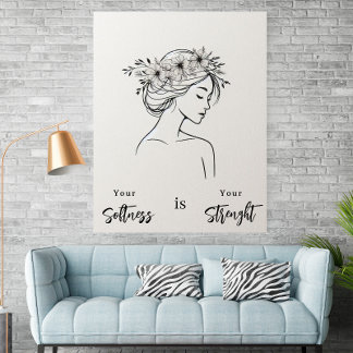 Affiche Minimalist Woman Line Art Scandinavian Neutral